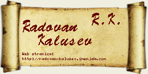 Radovan Kalušev vizit kartica